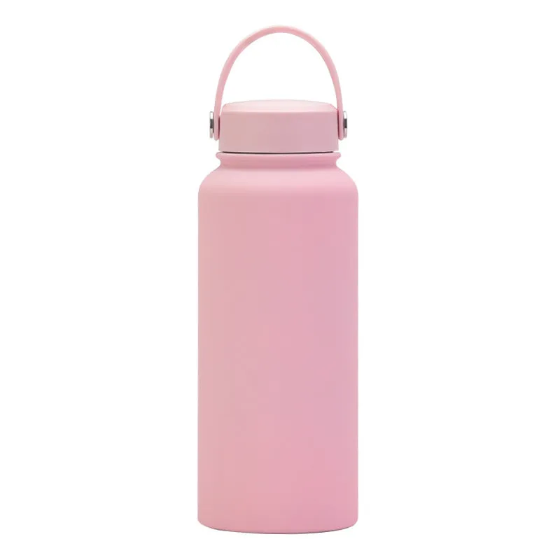2024 New Stainless Steel Sports Water Bottle Large Capacity 1L Large Mouth Insulated Cup Portable Outdoor Water Cup.