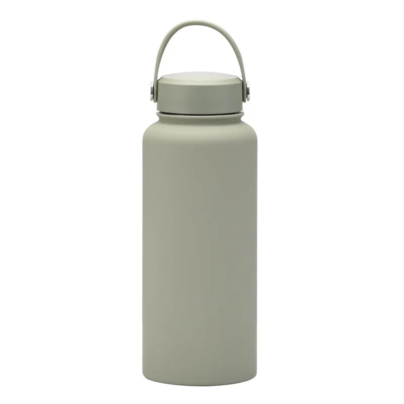 2024 New Stainless Steel Sports Water Bottle Large Capacity 1L Large Mouth Insulated Cup Portable Outdoor Water Cup.