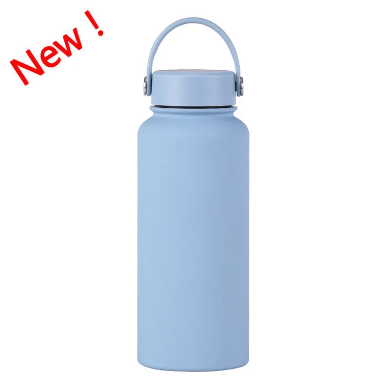 2024 New Stainless Steel Sports Water Bottle Large Capacity 1L Large Mouth Insulated Cup Portable Outdoor Water Cup.