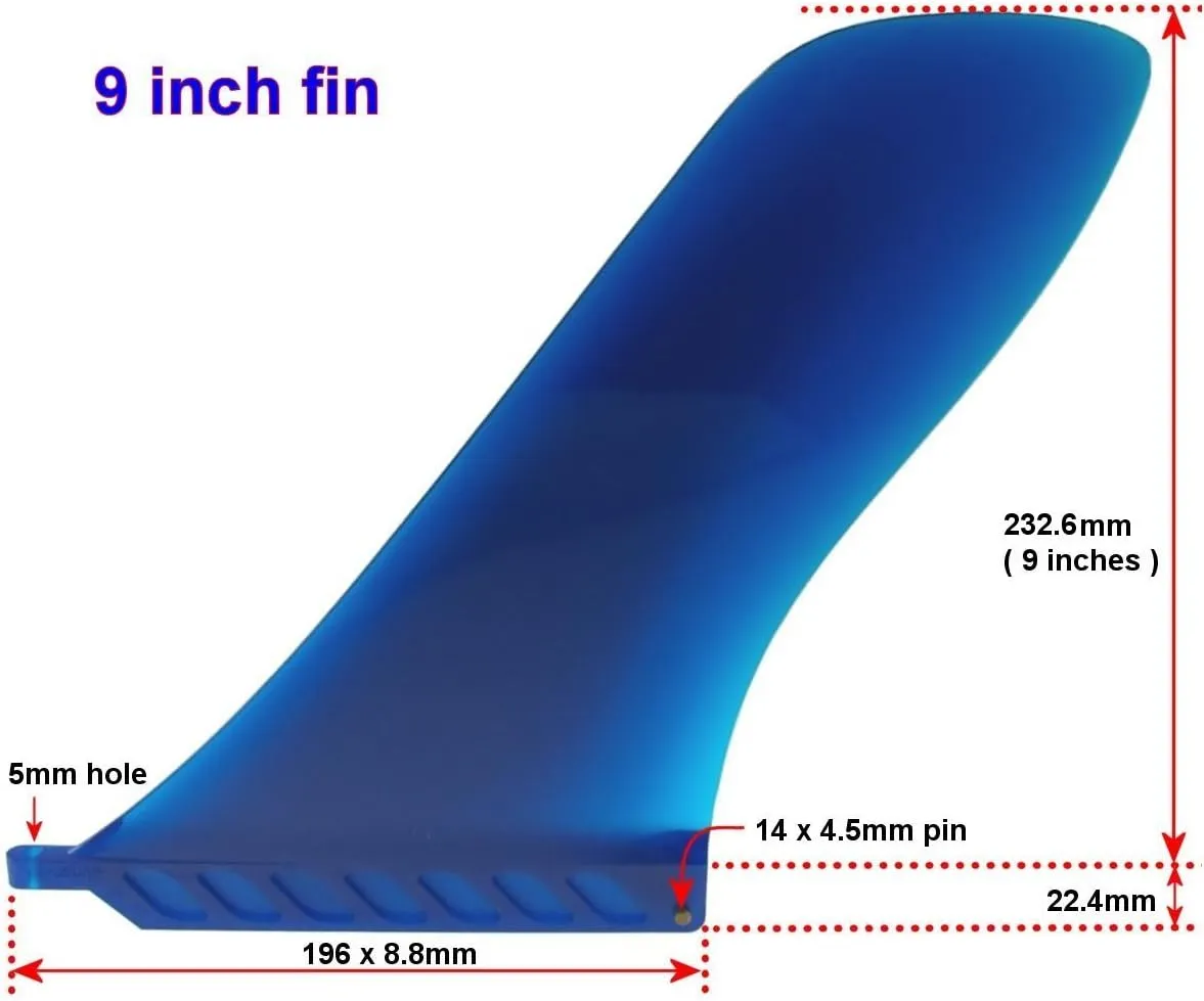 9" US box center Race   cruise   surf SUP fin Safety Flex Soft for longboard airSUP Paddleboard by saruSURF