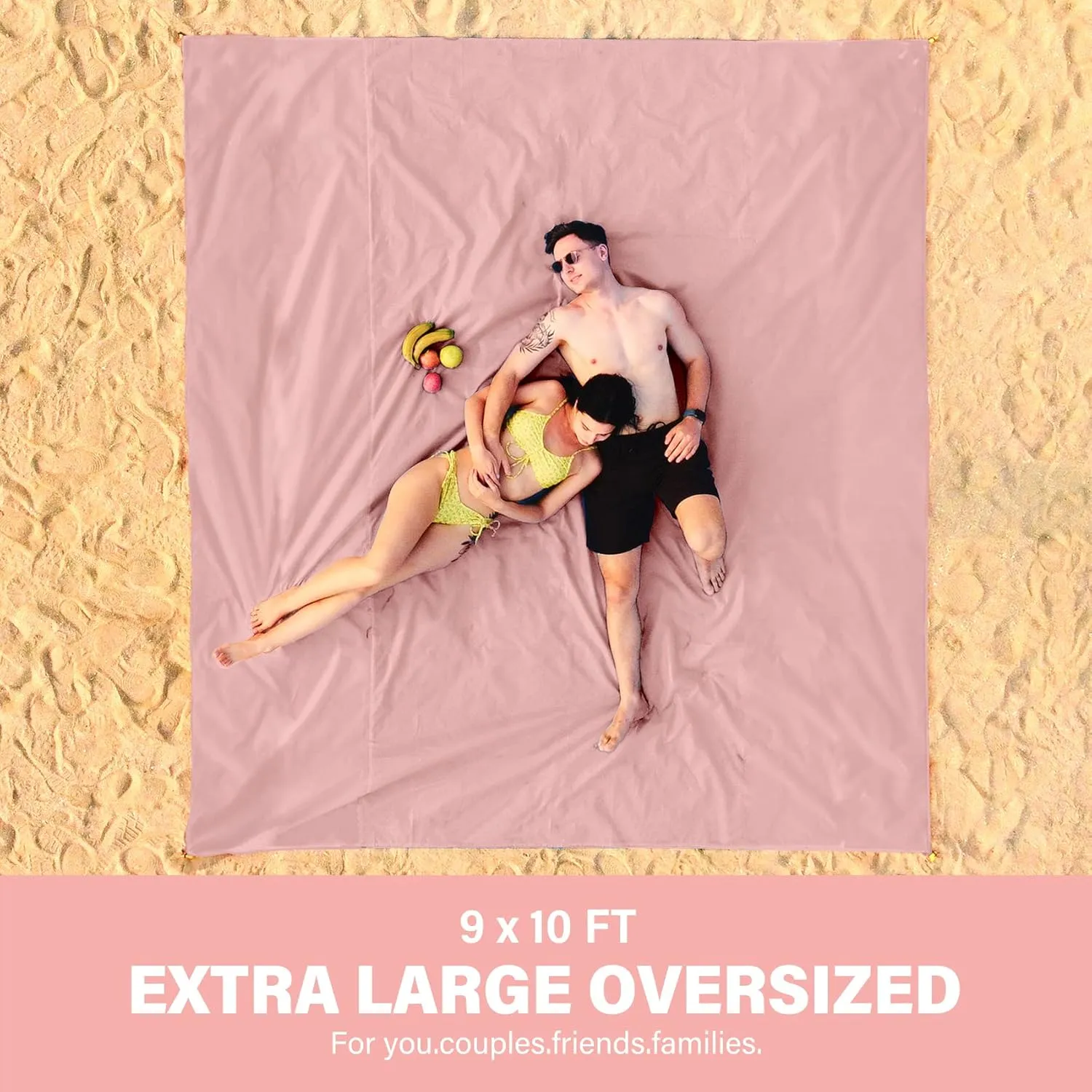Beach Blanket Oversized Extra Large 10'X 9',Waterproof Sandproof Beach Blanket 2-8Adults Lightweight Durable for Travel Camping Hiking Picnic