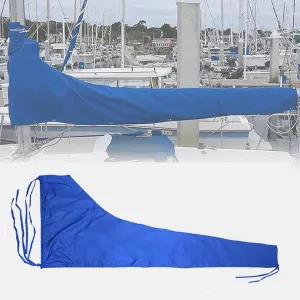 Boat Sail Cover Waterproof, Dustproof Thicken 420D Oxford Fabric Boom Mainsail Cover Boat Cover Sailboat Cover Anti UV Anti Wind Sunshade Cover Sail Boat Accessories (12-13Ft)