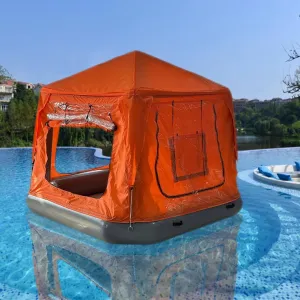 Camping Tent 1/4 Person Waterproof Windproof Inflatable Floating Tent Fishing Raft Boat for Pool Shoal Calm Waters