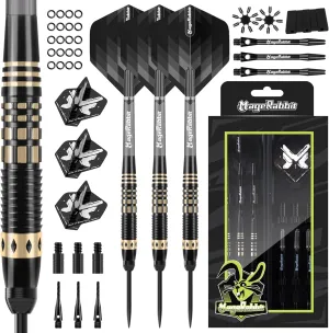 Dual-Purpose Steel Tip Darts Set 3Pcs,Convertible Dart Tips Soft Tips Can Be Converted to Soft Darts, Carry Box and Flight Shafts Dart Accessories. Metal Tip Darts
