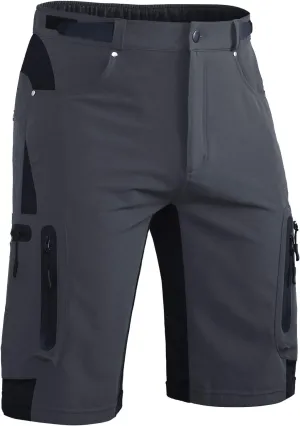 Hiauspor Mens Hiking Cargo Shorts Lightweight Water-Resistant Quick Dry Stretch for Casual Golf Fishing Tactical Bike Outdoor