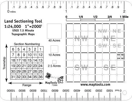 Land Sectioning Tool for 1:24,000 scale maps