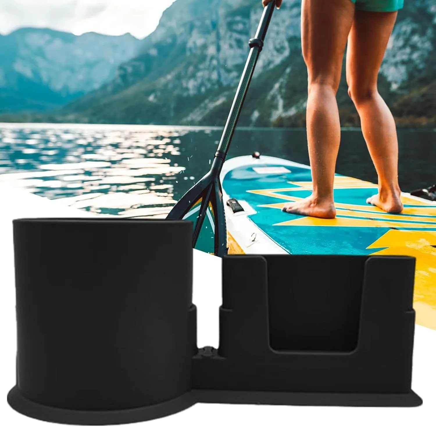 Paddle Board Drink Holder,Anti-Dump Paddle Board Cup Holder - Anti-Dump Paddle Board Cup Holder, Paddleboard Cupholder Phone Holder, Multi-Functional Water Bottle Holder for Boats
