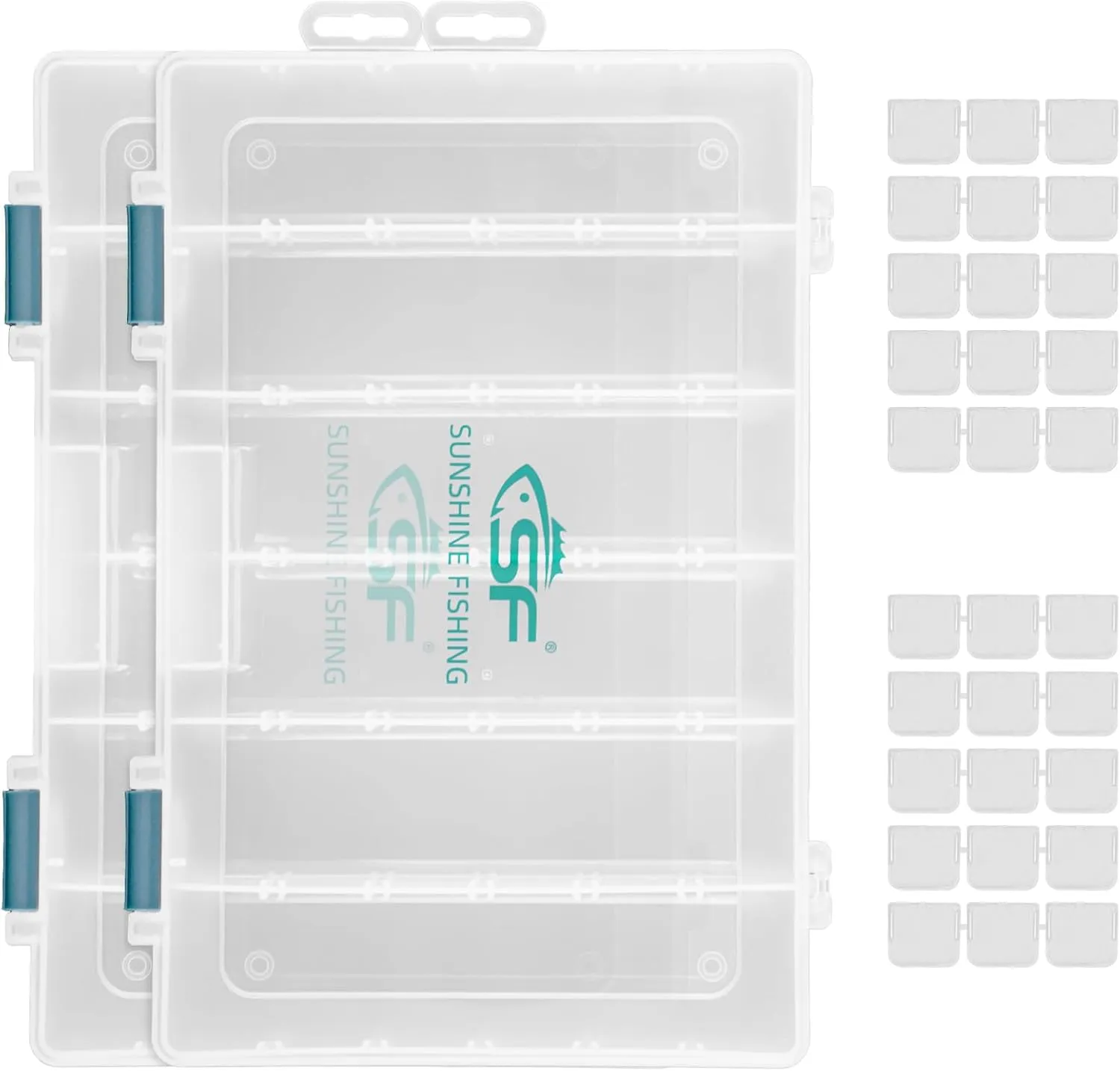 SF Tackle Box 3600 Plastic Tackle Trays Fishing Tackle Box Storage Organizer with Removable Dividers Lure Boxes Terminal Tackle Storage
