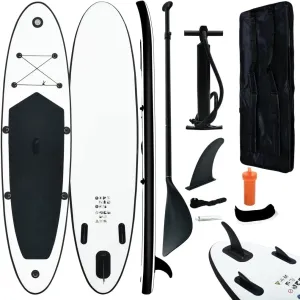 SKM Inflatable Stand Up Paddleboard Set Black and White (Weight-21KG)