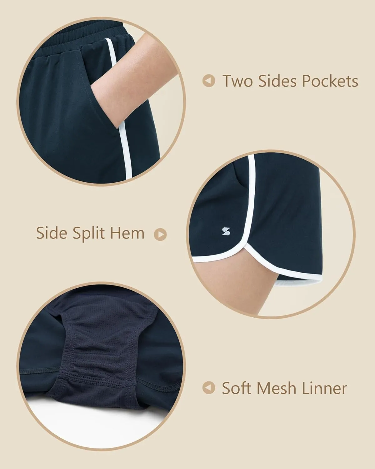 Stelle Girls Athletic Shorts with Pockets Girls Running Shorts Volleyball Soccer Shorts for Kids Elastic Waist