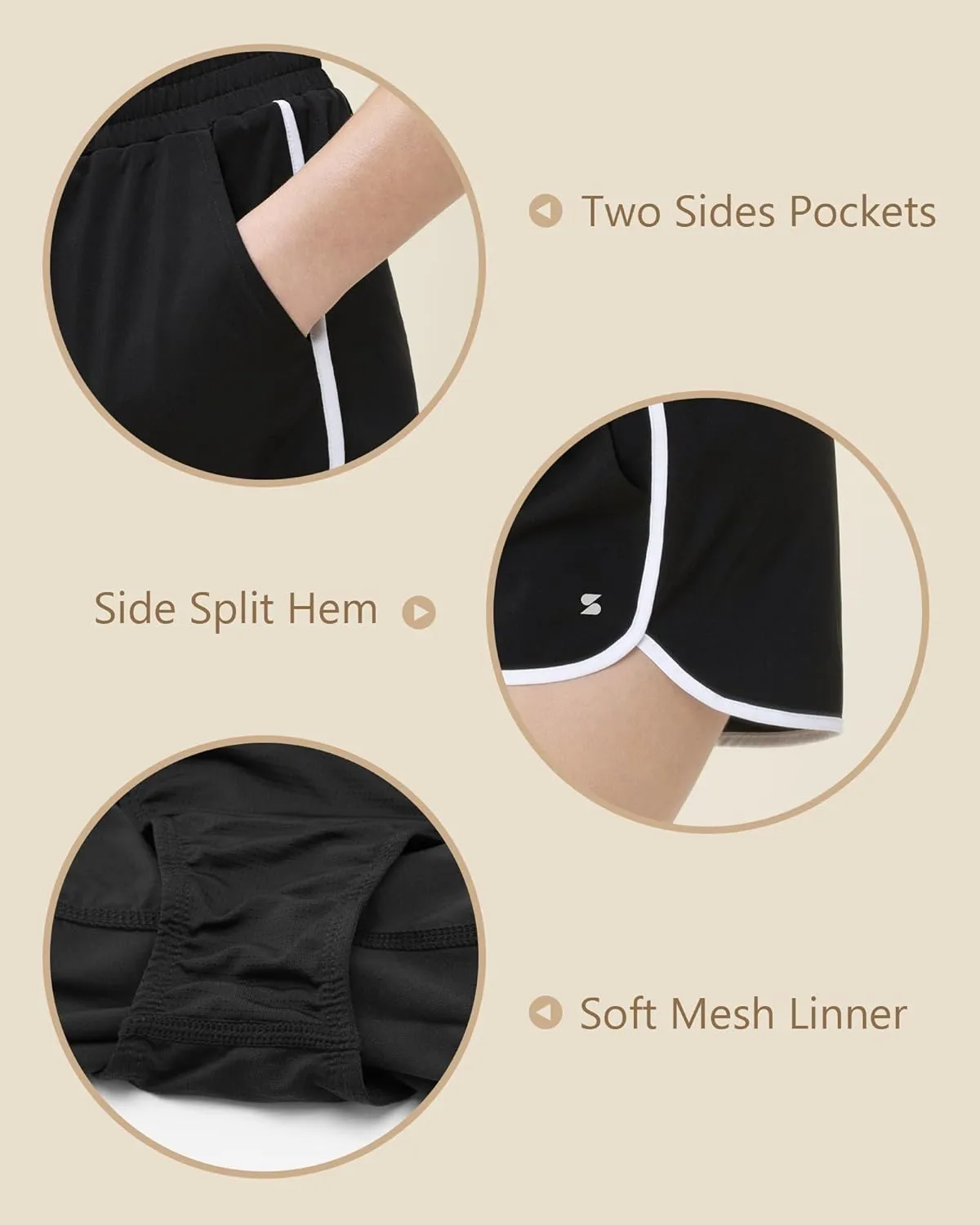 Stelle Girls Athletic Shorts with Pockets Girls Running Shorts Volleyball Soccer Shorts for Kids Elastic Waist