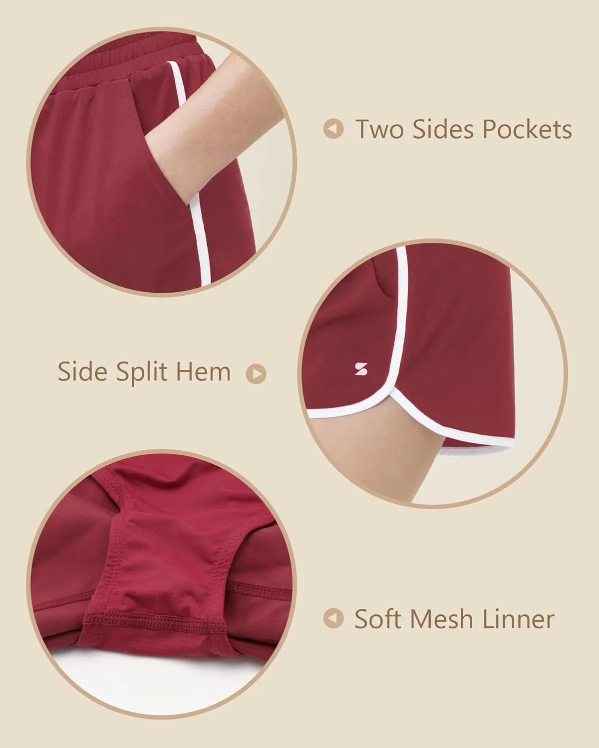 Stelle Girls Athletic Shorts with Pockets Girls Running Shorts Volleyball Soccer Shorts for Kids Elastic Waist
