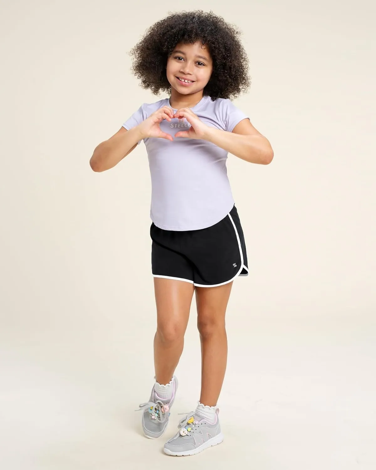 Stelle Girls Athletic Shorts with Pockets Girls Running Shorts Volleyball Soccer Shorts for Kids Elastic Waist