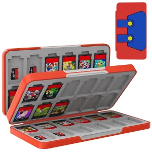 TiMOVO 48 Game Card Case for Nintendo Switch OLED 2021/Switch/Switch lite, 48 Game Holder Cartridge Case for Switch Cards and 24 SD Cards, Compact & Portable Game Storage Cases Box, Red