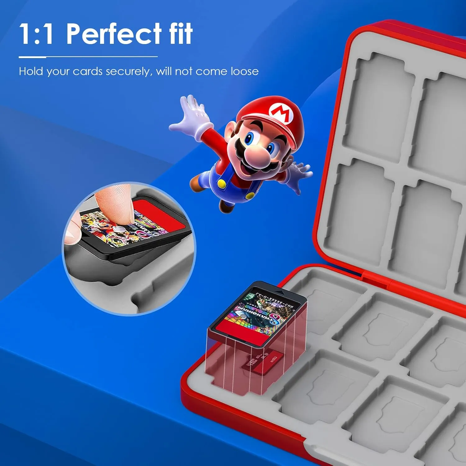 TiMOVO 48 Game Card Case for Nintendo Switch OLED 2021/Switch/Switch lite, 48 Game Holder Cartridge Case for Switch Cards and 24 SD Cards, Compact & Portable Game Storage Cases Box, Red