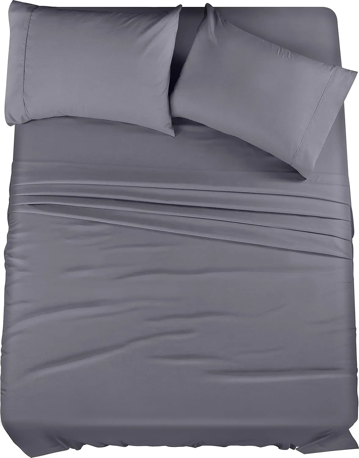 Utopia Bedding Queen Sheet Set  4 Piece Bed Sheets for Queen Size Bed, Soft and Breathable Microfiber, Includes 1 Fitted Sheet, 1 Flat Sheet and 2 Pillowcases (Grey)