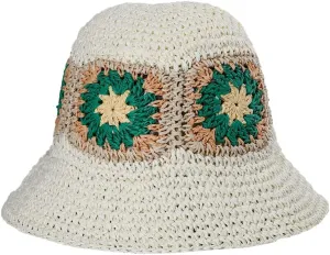 Womens Straw Sun Hat Woven Bucket Hat Floral Fishing Hat Beach Hat Foldable Cap Summer Chic Straw Chic Hat