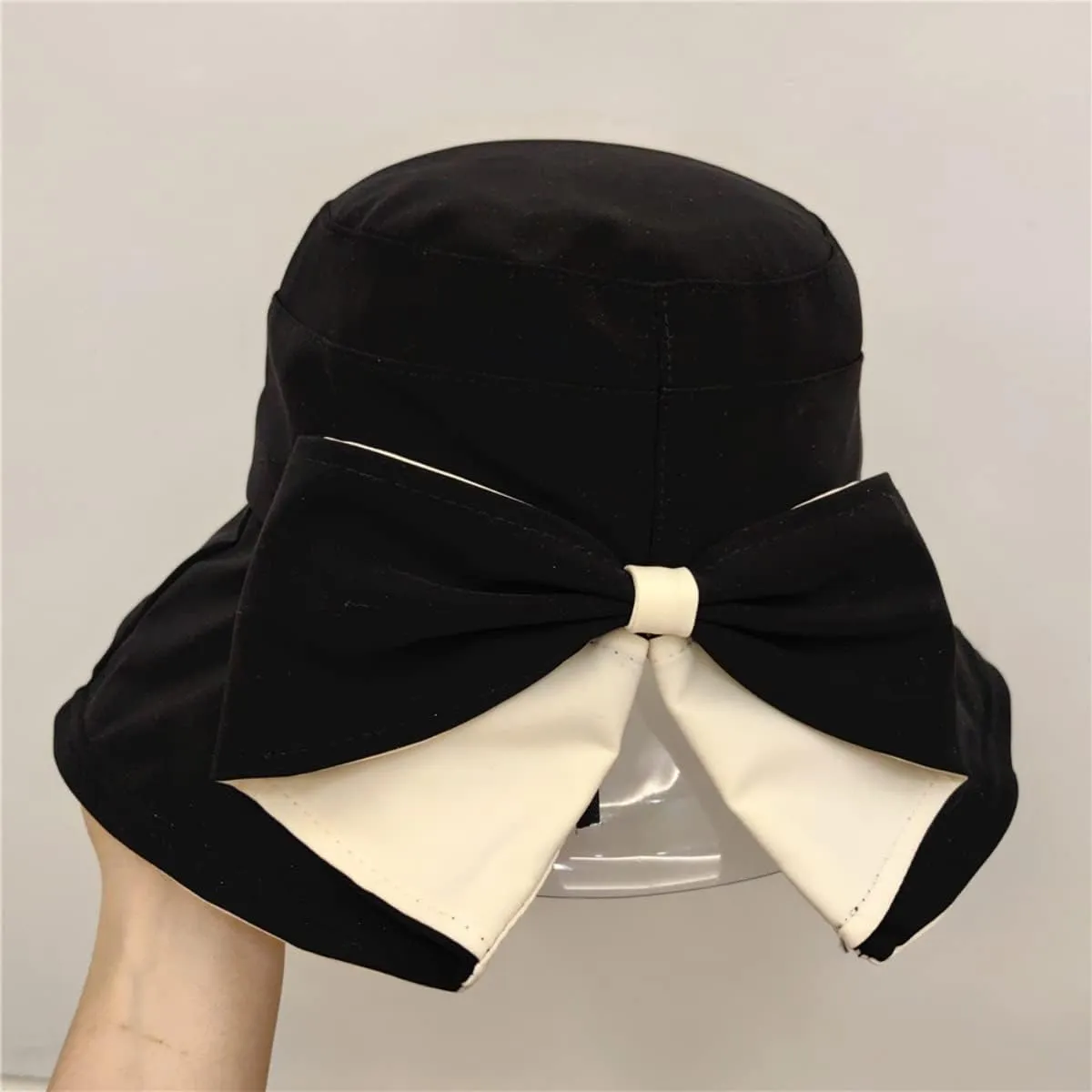 Womens Wide Brim Sun Hats UPF50  UV Packable Beach Hat Summer Bow Decoration Bucket Cap for Travel