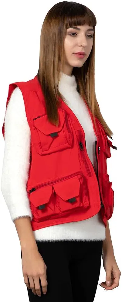 Ziker Women Mesh Breathable Outdoor Quick Dry Safair Cargo Fishing Travel Vest with Multiple Pockets